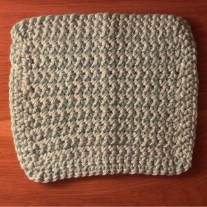 Crochet Washcloth - Handmade Cotton Cloth for Everyday Use (Baby Blue)